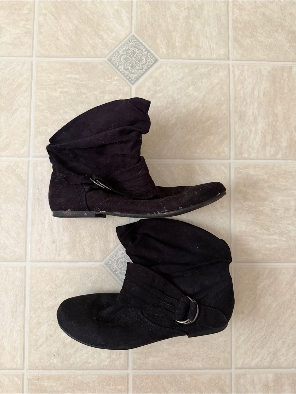 Slouchy Black Booties
